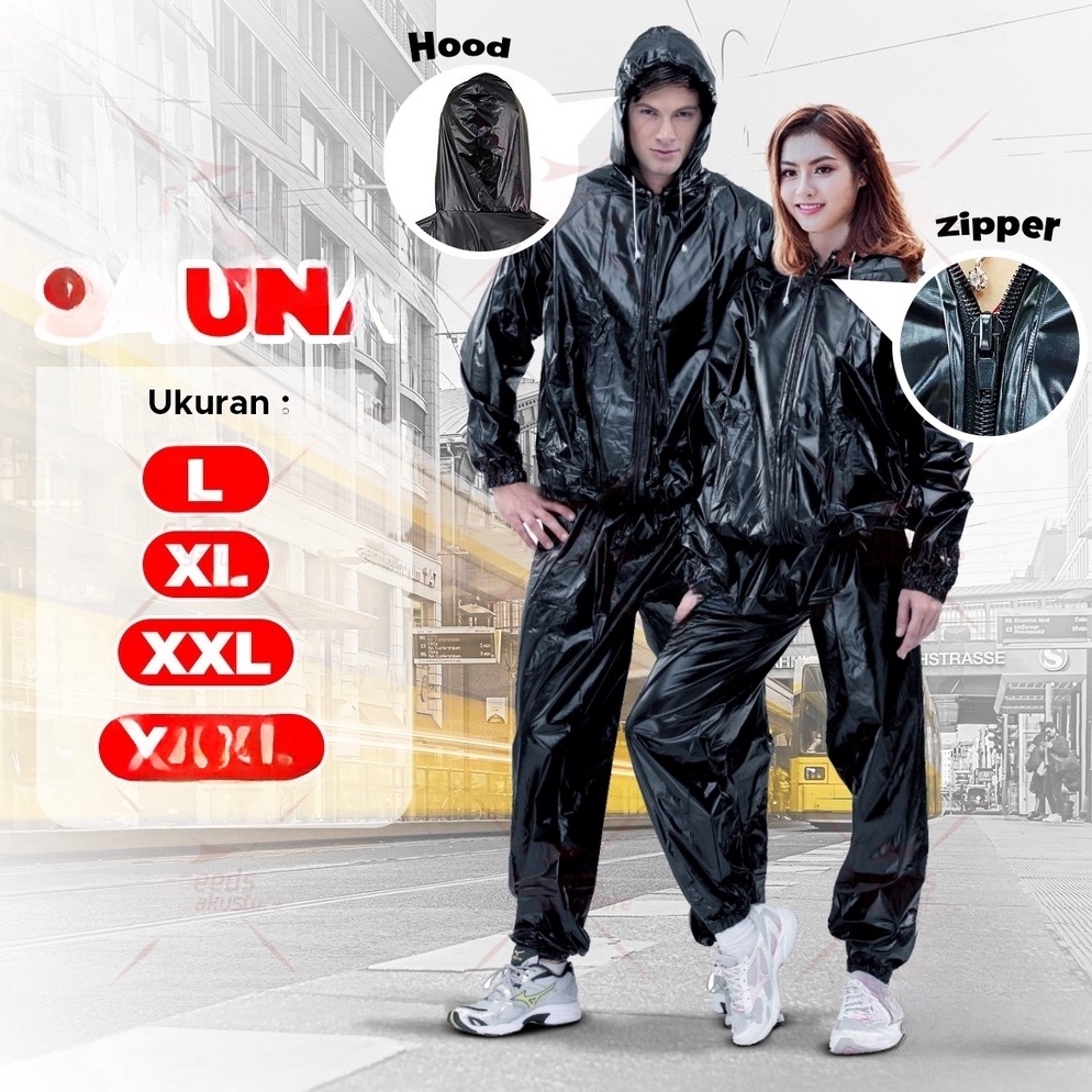 KODE D84N SPEEDO Sauna Suit Baju Sauna Set Jaket Celana Original Pembakar Lemak Tubuh Baju Olahraga 