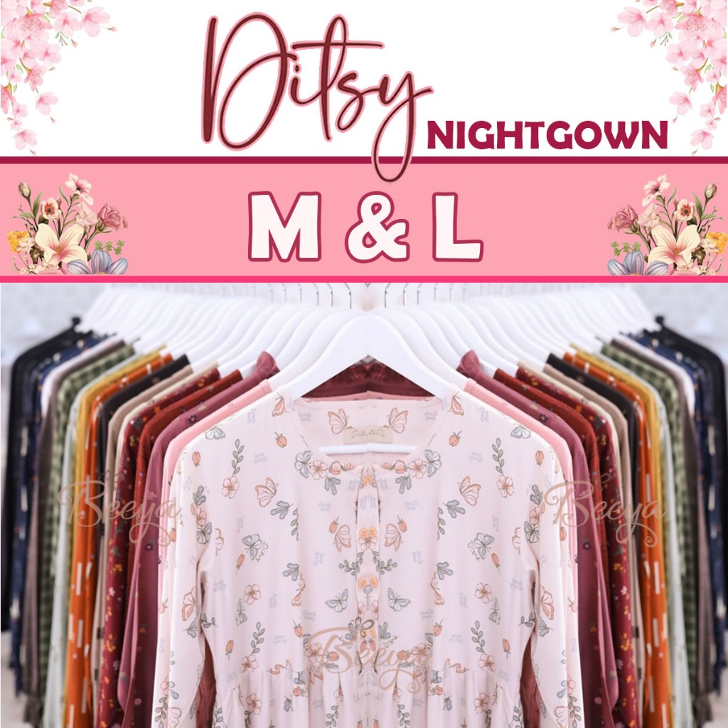 Ditsy Nightgown Desember Gamis muslimah - M & L