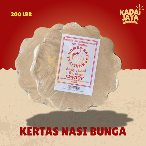 Kertas Nasi Alas Bulat Piring Bakul Bunga Nasi Bunga / Kertas Nasi Bulat isi 200 LBR