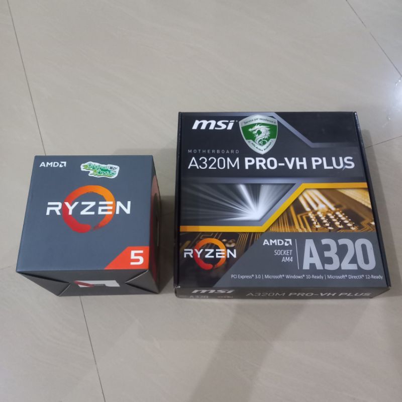Processor AMD Ryzen 5 1400 + Motherboard MSI A320M PRO-VH PLUS.