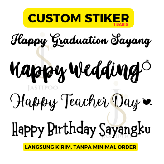 

[LGSNG KIRIM] Custom Stiker Pita, Balon, Akrilik, Label, Kado tanpa minimal order
