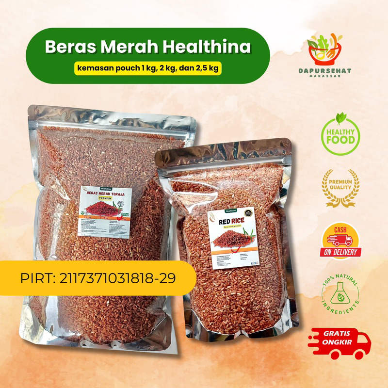 

( 2.5kg ) Beras Merah Pulen Asli TORAJA beras diet dan diabetes COD MAKASSAR