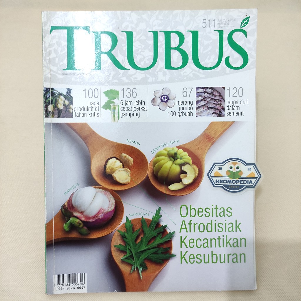 (ORIGINAL) Majalah Trubus - Obesitas Afrodisiak Kecantikan Kesuburan (No.511 / Juni 2012)