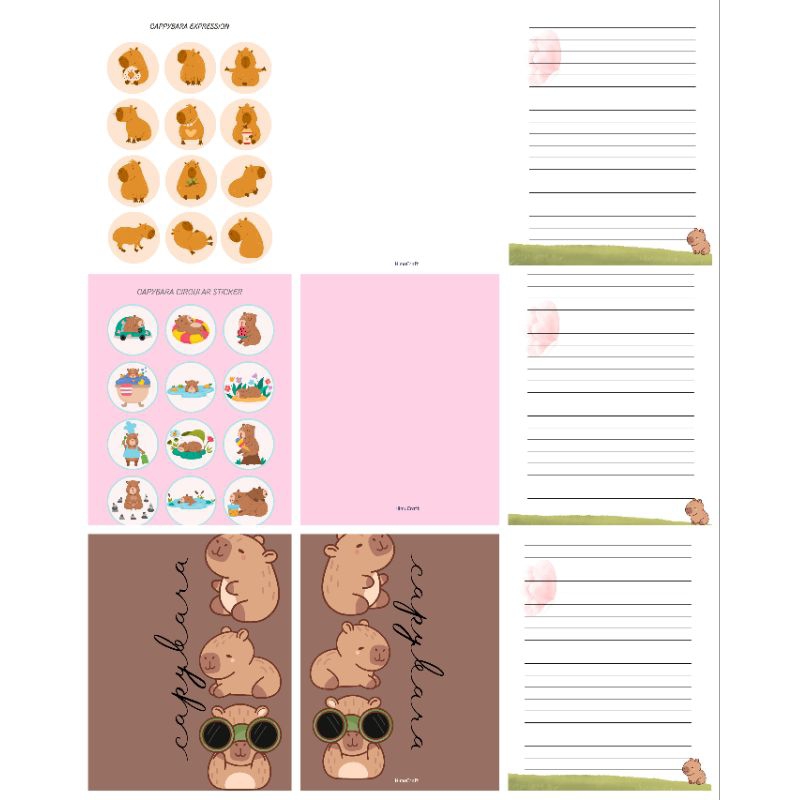 

buku custom isi full print - notebook custom capybara