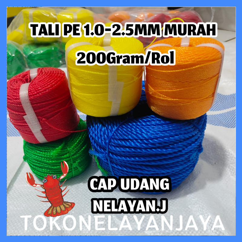 

Tali Tambang Kecil 1.0mm-2,5mm / Tambang 1mm +/- 150METER -PE 2,5 mm +/- 80 METER MURAH