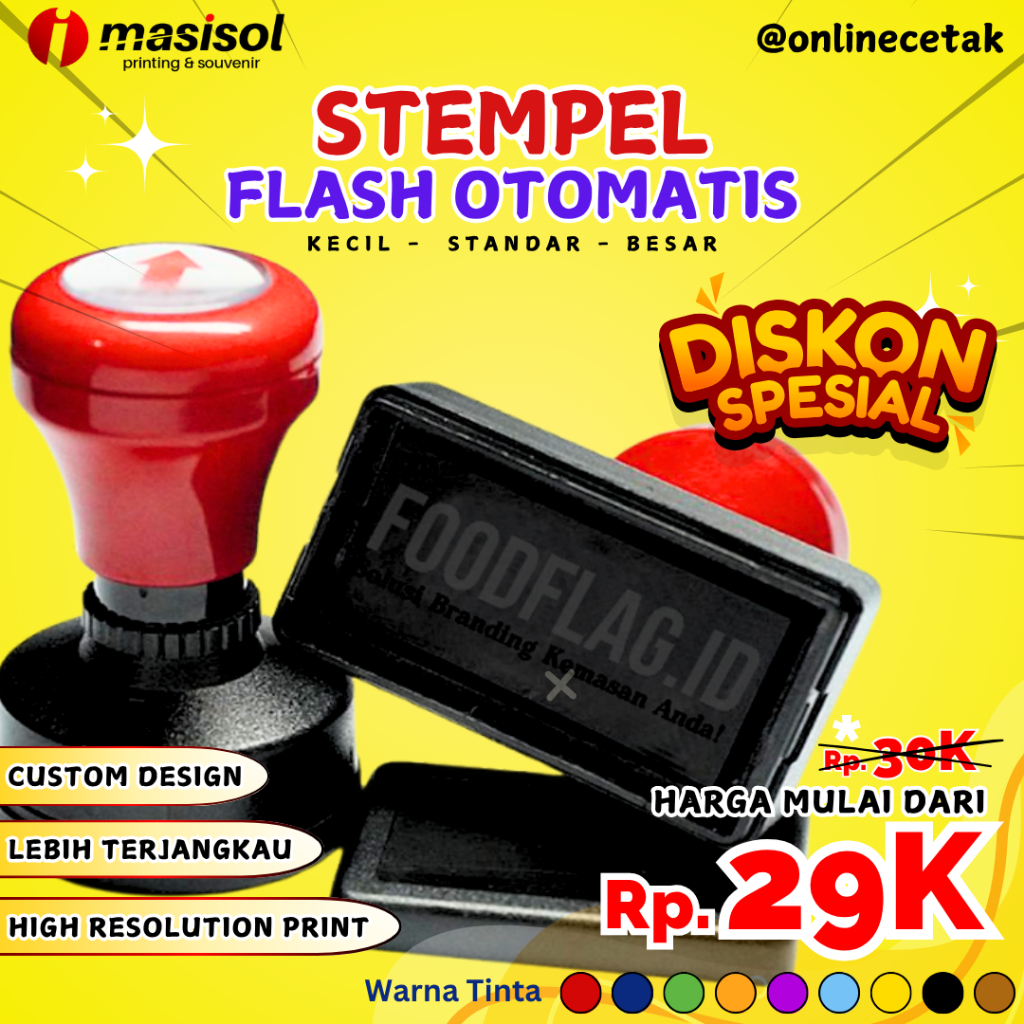 

Stempel Flash Otomatis - Tanpa Bantalan - Custom Desain