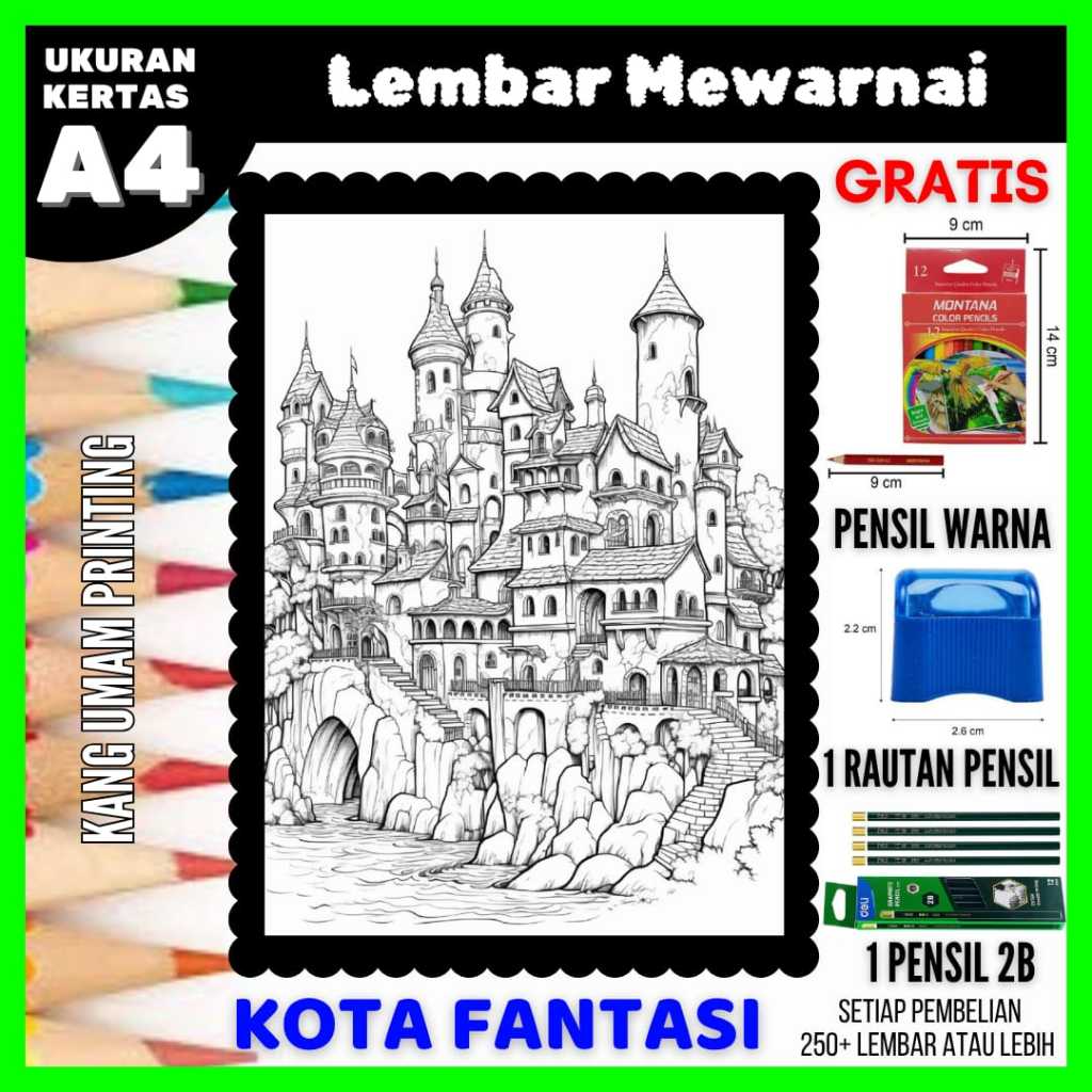 

Lembar Mewarnai Gambar Kota Fantasi / Kastil Untuk Semua Usia Bagian 09, Sketsa, Drawing , Coloring