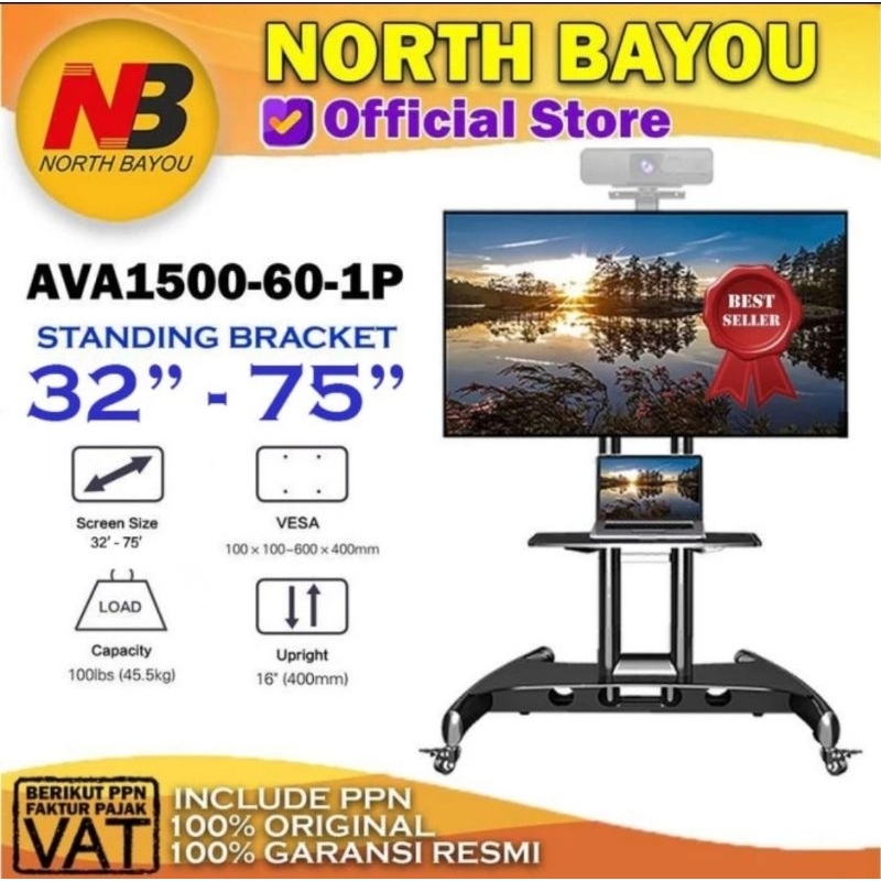 BRACKET TV STANDING RODA NORTH BAYOU AVA1500