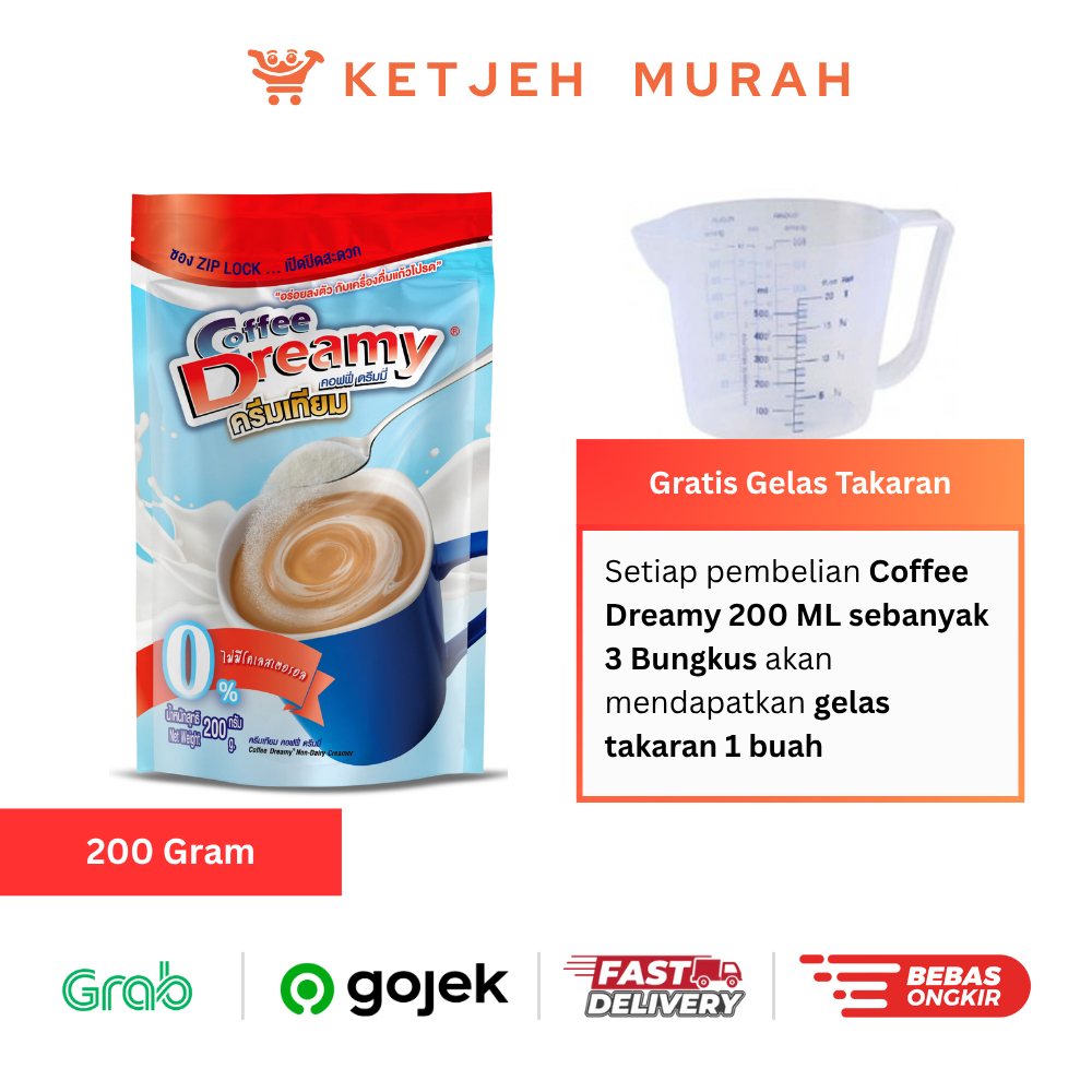

PROMO Coffee Dreamy Non Dairy Creamer Krimer Thailand 200 Gram