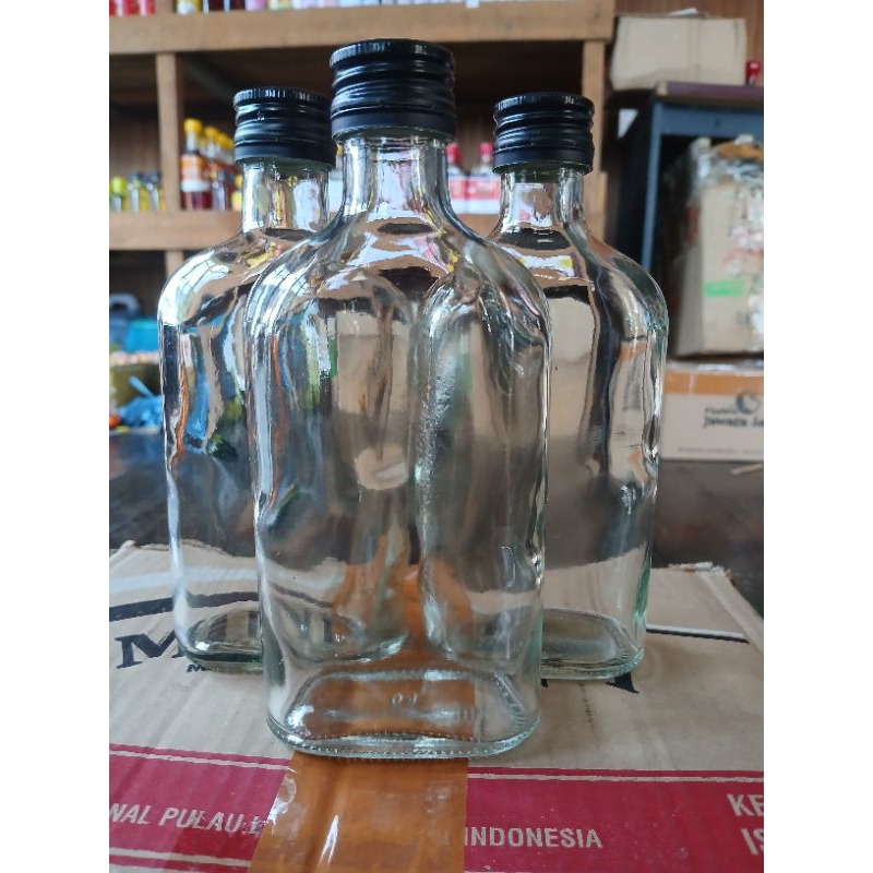 Botol kaca gepeng 250ml