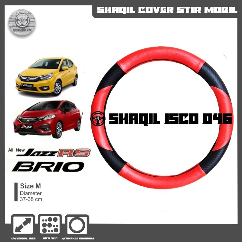 Sarung Stir Mobil Motif Carbon Honda Brio/Jazz, Cover Stir Mobil Brio/Jazz, Sarung Stir Minibus