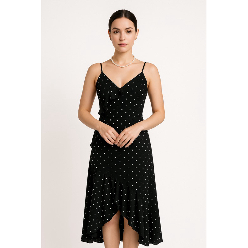 Dress Import Polkadot Ruffle –