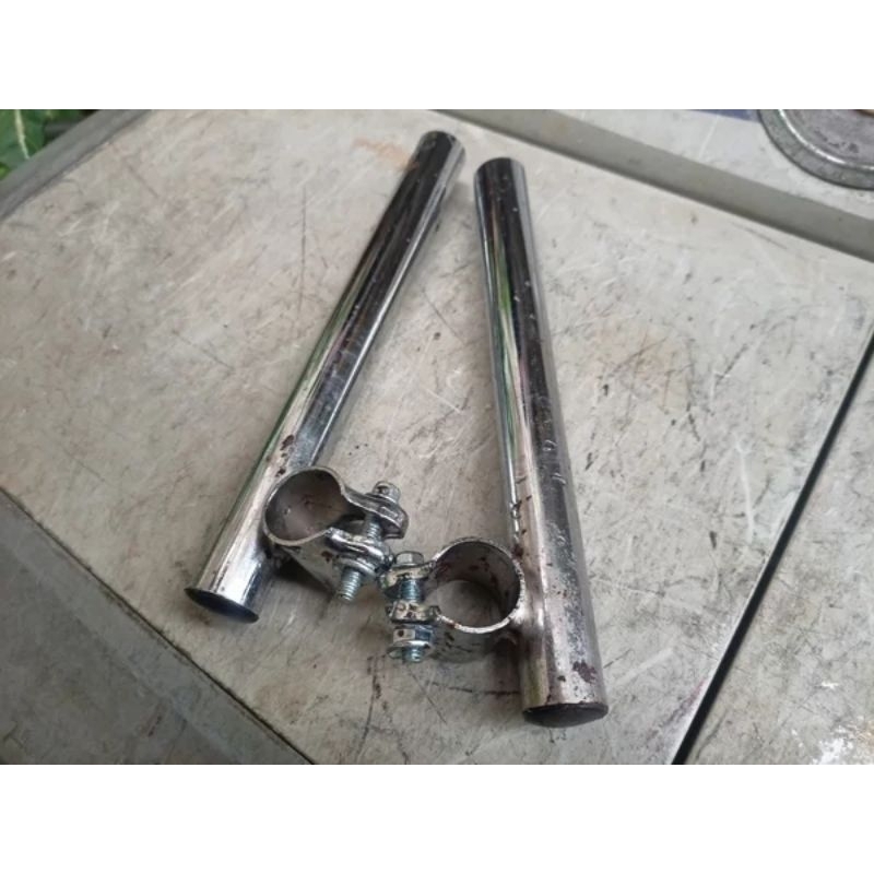 Stang setang jepit standar mini gp motor kecil moto 50cc 2tak mesin tarik kanan kiri kelengkapannya 