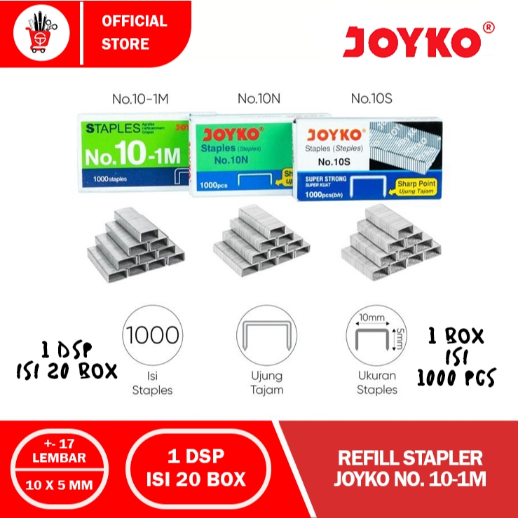 

Staples | Isi Stapler Refill | Stapler Joyko No.10-1M (1PCS)