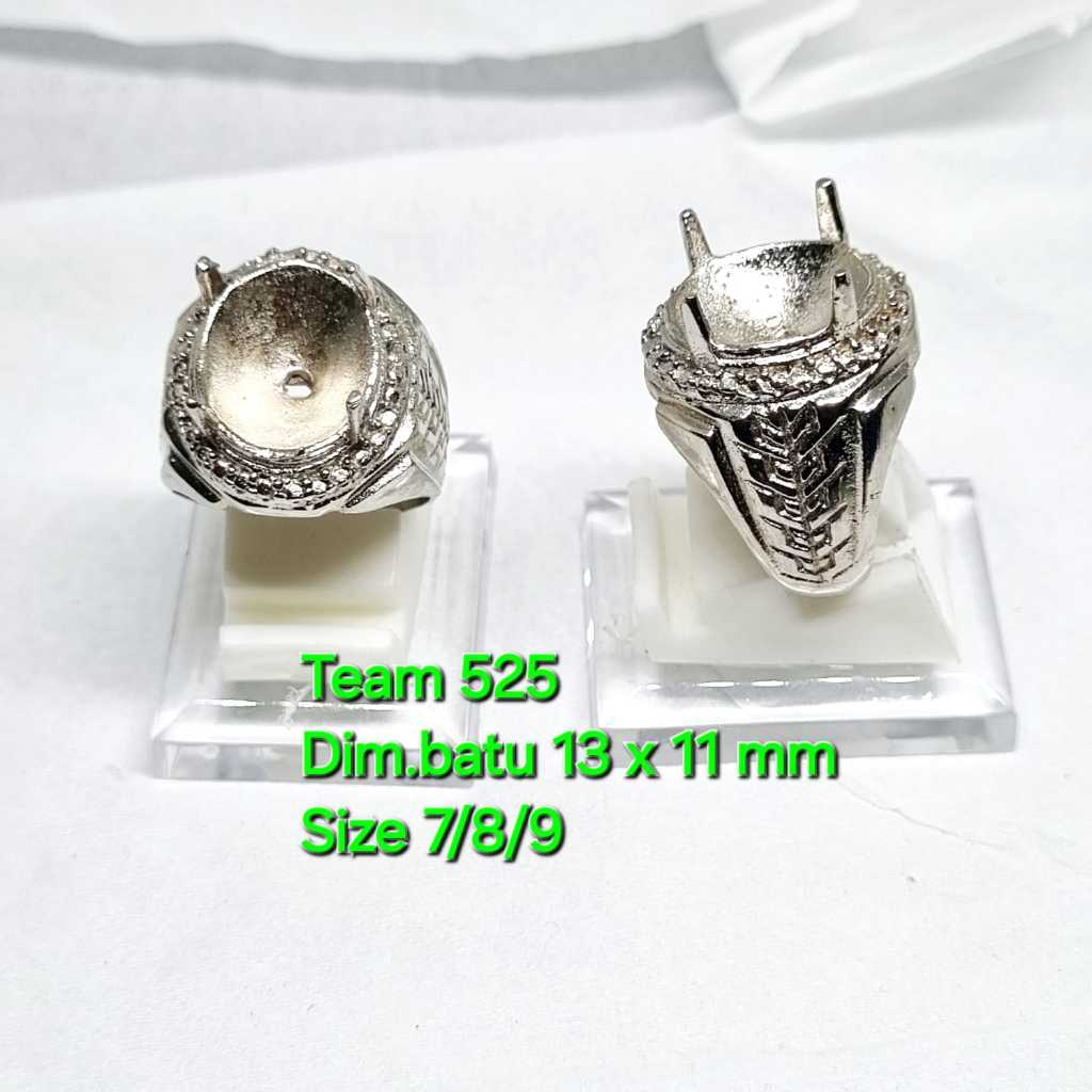 Ring emban alpaka super dim 13 x 11 / model cakar gigi pengikat ring cincin batu akik eceran