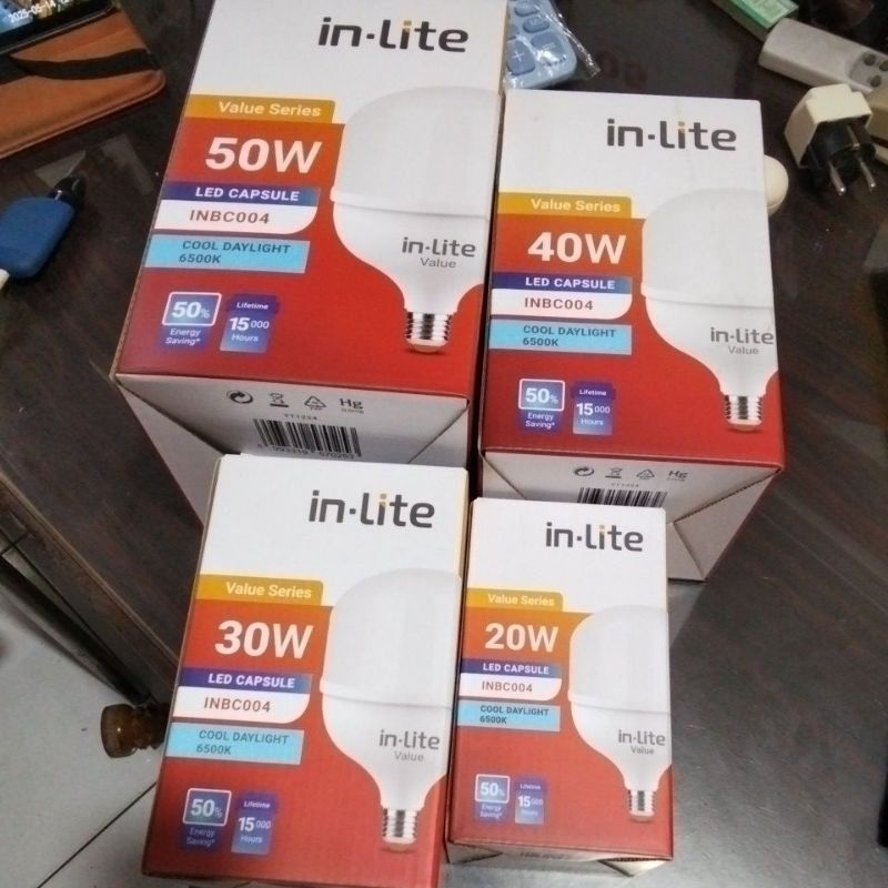 LAMPU LED INLITE INBC004 50WATT 40WATT 30WATT 20WAT hiT WARNA PUTIH