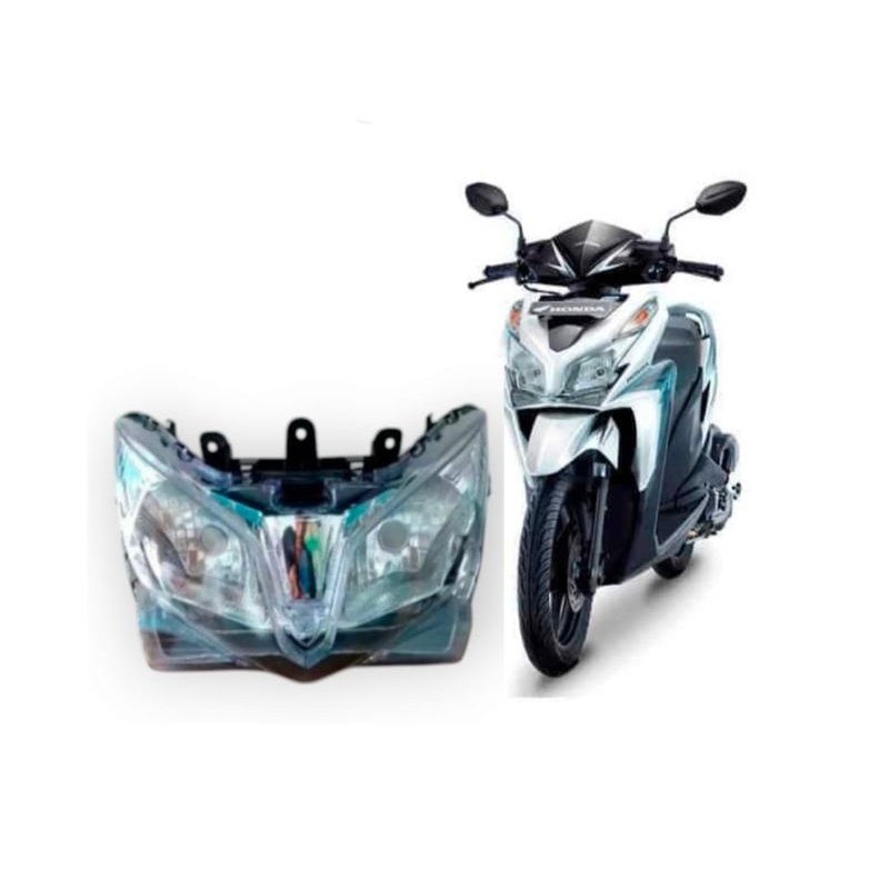 Jual Reflektor + Mika Lampu Depan Motor Honda Vario Techno OLD 125 Tahun ( 2012-2014 ) Bagus MURAH