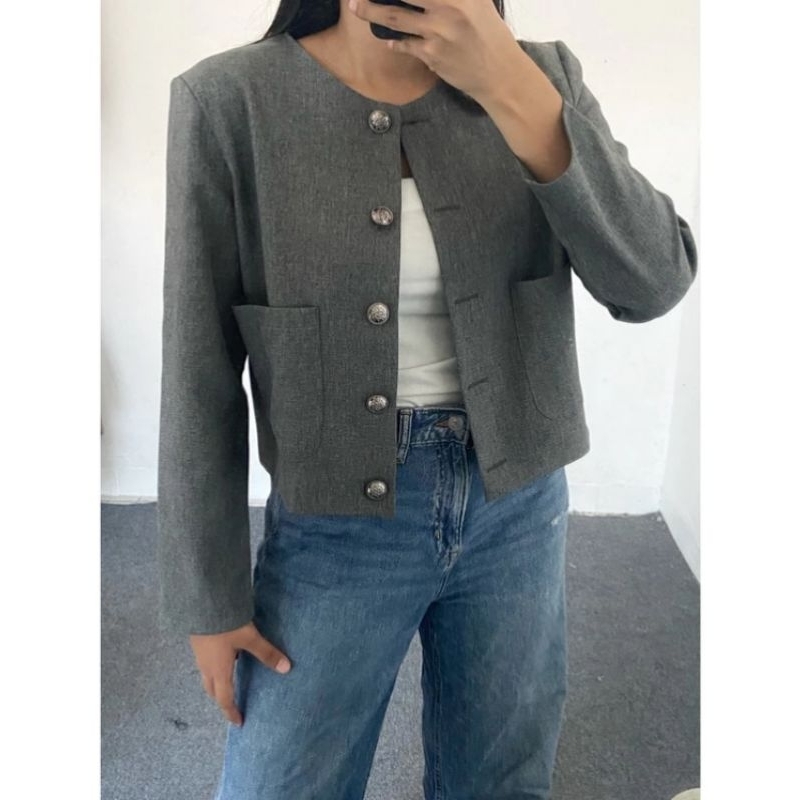 outer wanita, blazer wanita korean style,blazer wanita, blazer Korean style, blazer crop, blazer sak