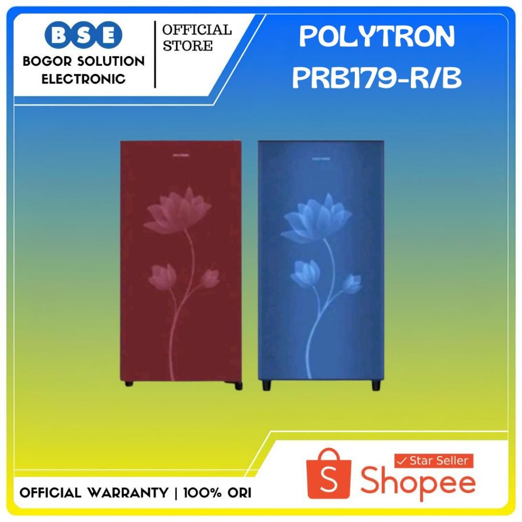 Kulkas Polytron PRB-179-R/B 170 Liter Kulkas 1 Pintu Polytron PRB179 Metal Door