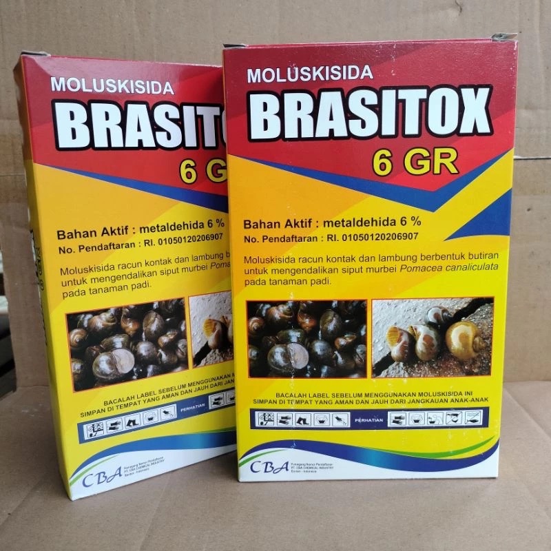 Moluskisida Brasitox / Brasitok 6 GR 250gram Obat Keong Siput Bekicot Sawah