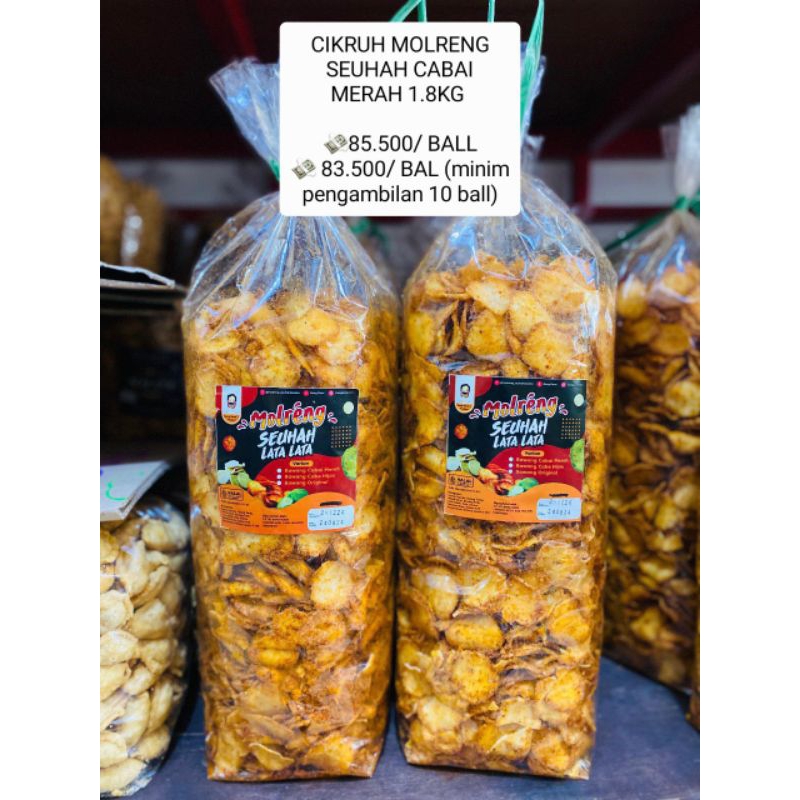 

CIKRUH MOLRENG SEUHAH CABAI MERAH 1.8KG 85.500/ BALL 83.500/ BAL minim pengambilan 10 ball