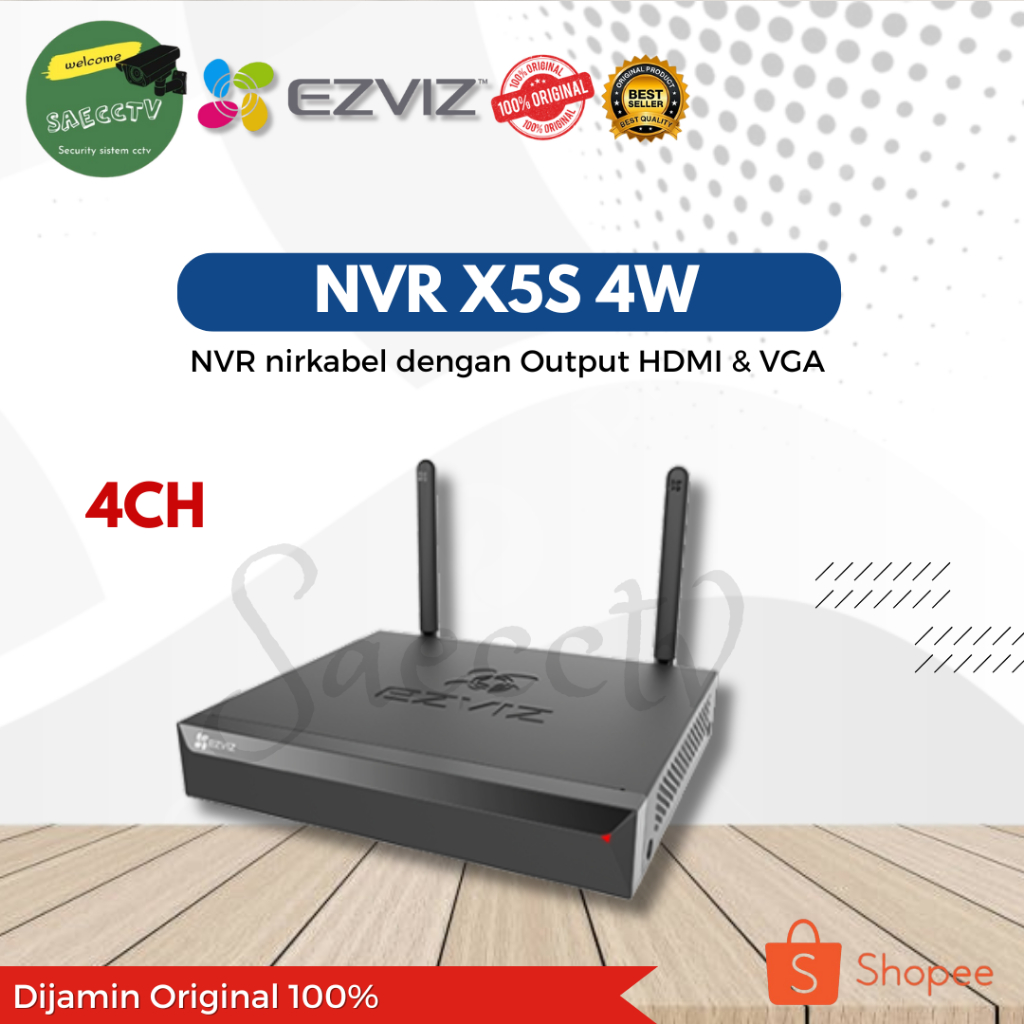 NVR EZVIZ X5S WIRELES 4CH NVR WIFI CAMERA UP TO 8MP/EZVIZ NVR X5S 8CH NVR wireles dengan Output HDMI