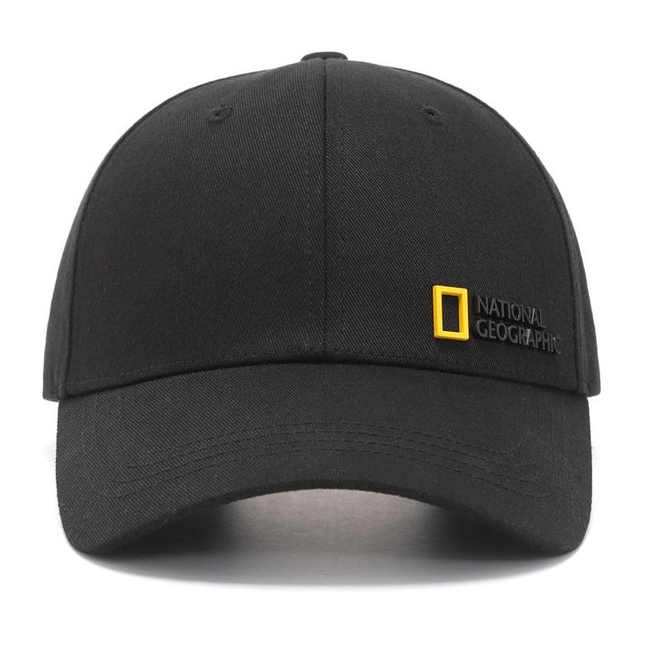 National Geographic Metal Logo Cap Black - Topi Unisex Hitam