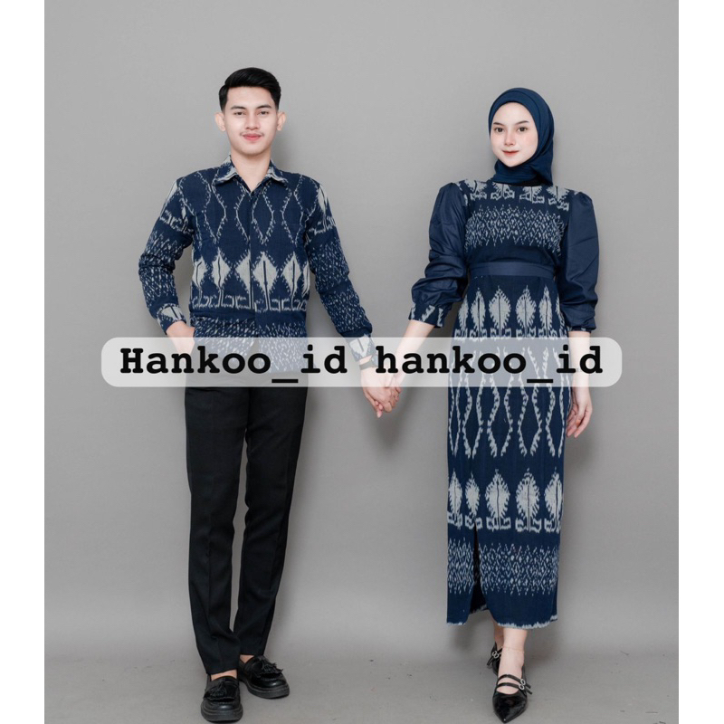 KARTINI NAVY COUPLE TENUN - BAJU TENUN COUPLE - COUPLE TENUN KONDANGAN