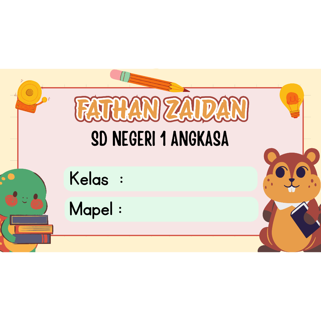 

LABEL/STIKER BUKU PELAJARAN, BUKU TULIS ANAK LAKI-LAKI PART 1