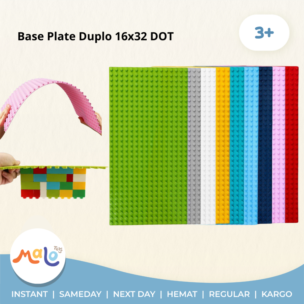 MALOTOYS - Base Plate Duplo Papan Block Duplo 16x32 Dots Board Alas Lego Base Plate Baseplate Brick 