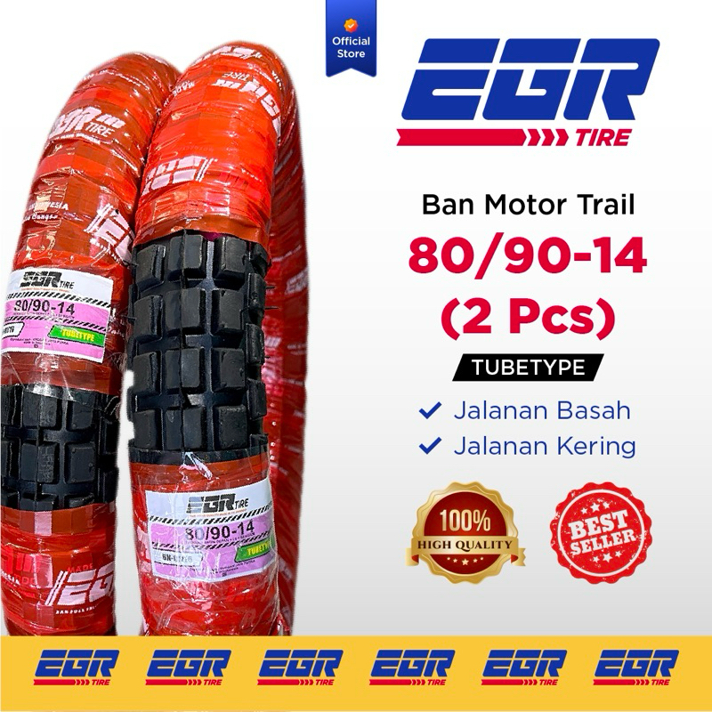 EGR TIRE ban luar Motor Trail 2 Pcs velg 14 ukuran 80/90-14