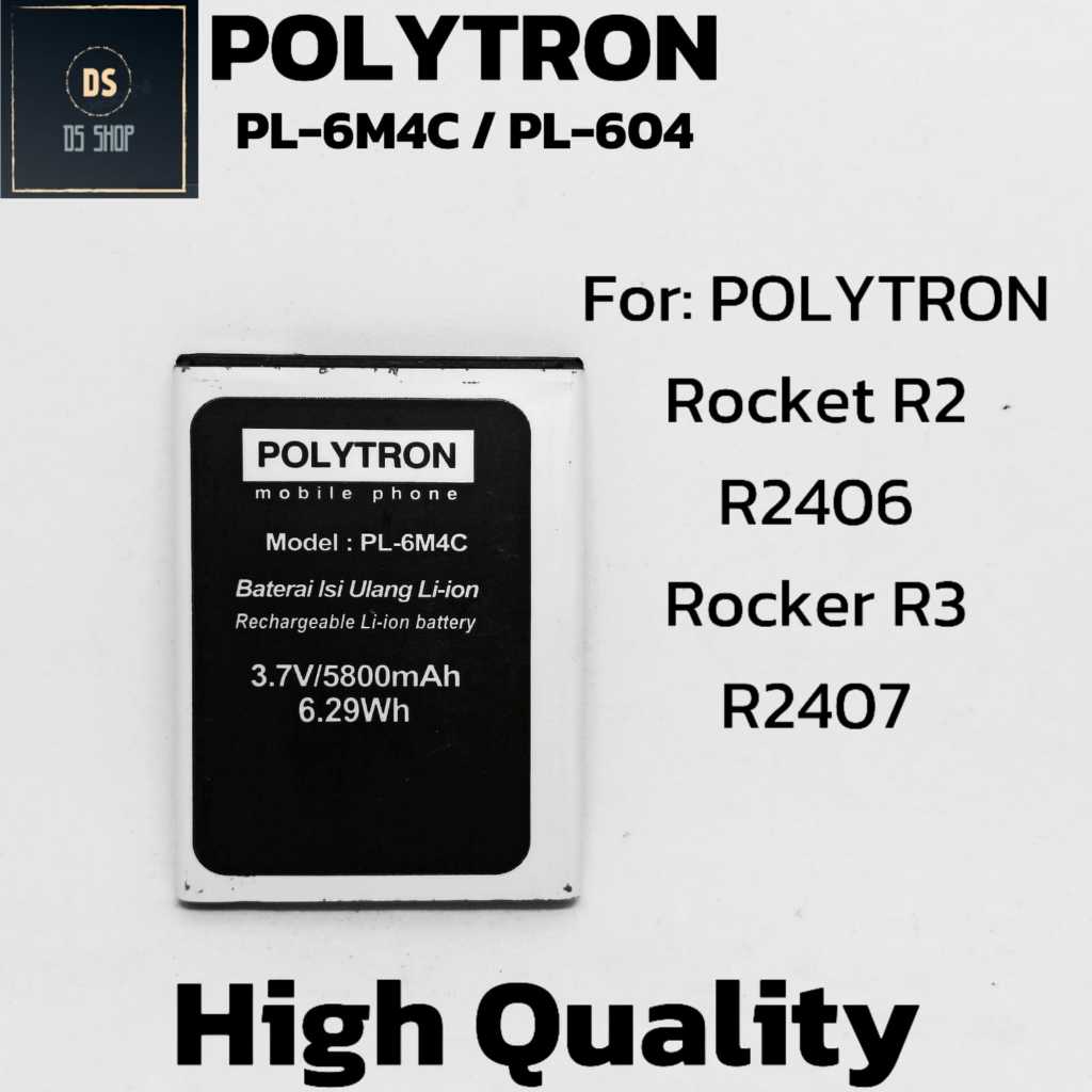 Untuk HP POLYTON ROCKET R2 R2406 PL-6M4C & POLYTRON ROCKET R3 R2407 PL-604 Original Batrai Batre HP