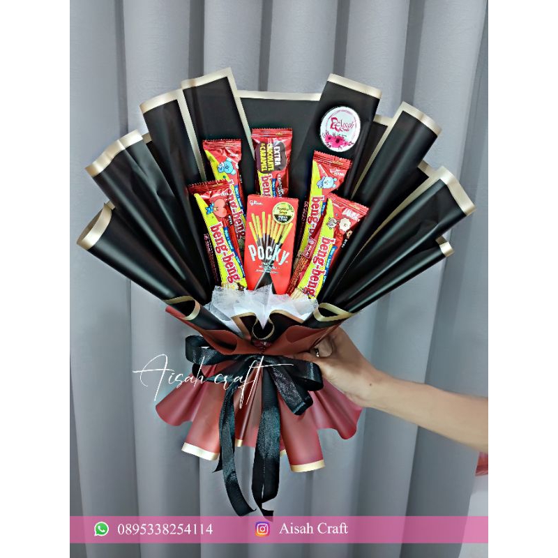 

BUKET SNACK/BANG BANG/POCKY/HARGA SUDAH TERMASUK PACKING