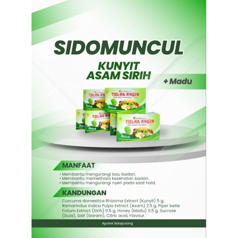 

SIDOMUNCUL Kunyit Asam Sirih isi 5 sachet @25 g/box