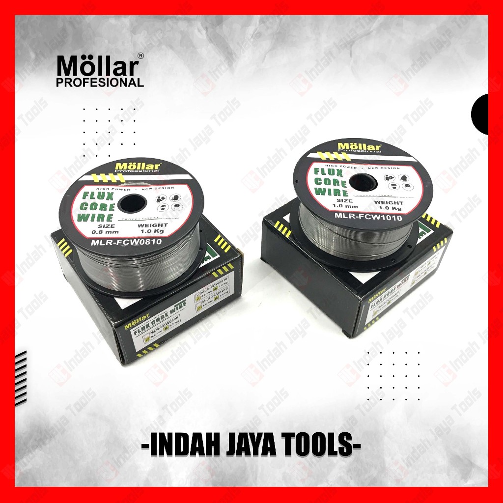 MOLLAR Flux Core Wire 0.8 1.0 mm 1 Kg - Kawat Las Tanpa Gas CO2 MIG Wire