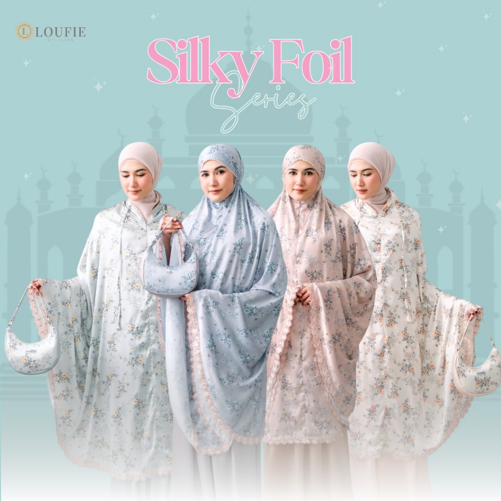 LOUFIE - Mukena Dewasa Silk Foil Premium Motif Maheera