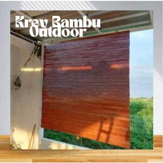 Krey Bambu Tirai Bambu Gulung Outdoor/Tirai Gulung Teras Asli Bambu