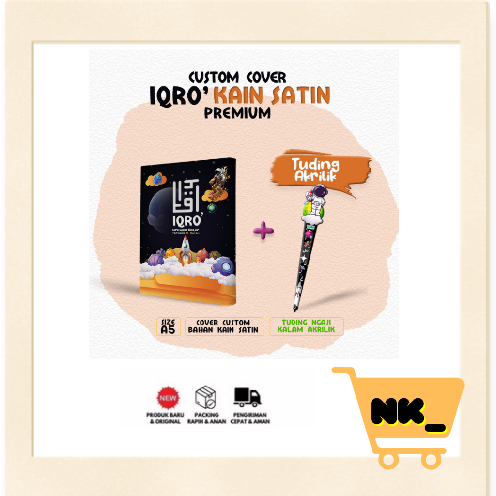 

NK - Cover Iqro Anak Hanya Cover saja tanpa Al-Quran ukuran A5 Bahan Satin ( Banyak Varian , Lebih Eksulisif ) Warna Hitam Roket