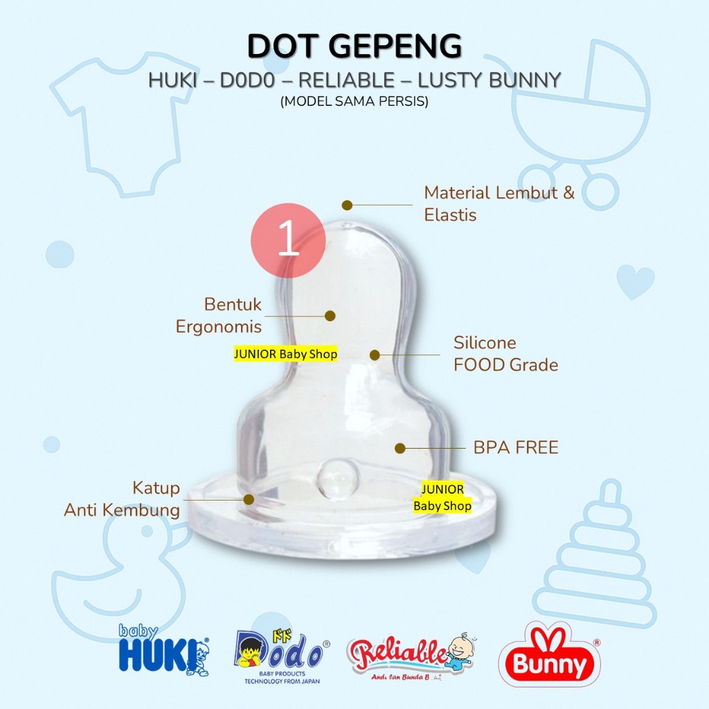 Dot HUKI GEPENG - Pentil Dot HUKI Gepeng ukuran S M L ECER