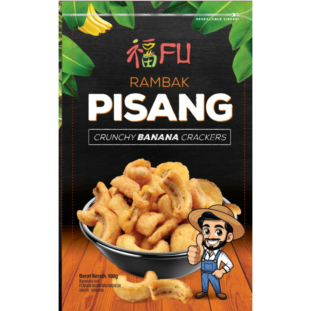 

FU keripik pisang rambak kualitas export - 100gr/ FU crunchy banana crackers export quality - 100gr