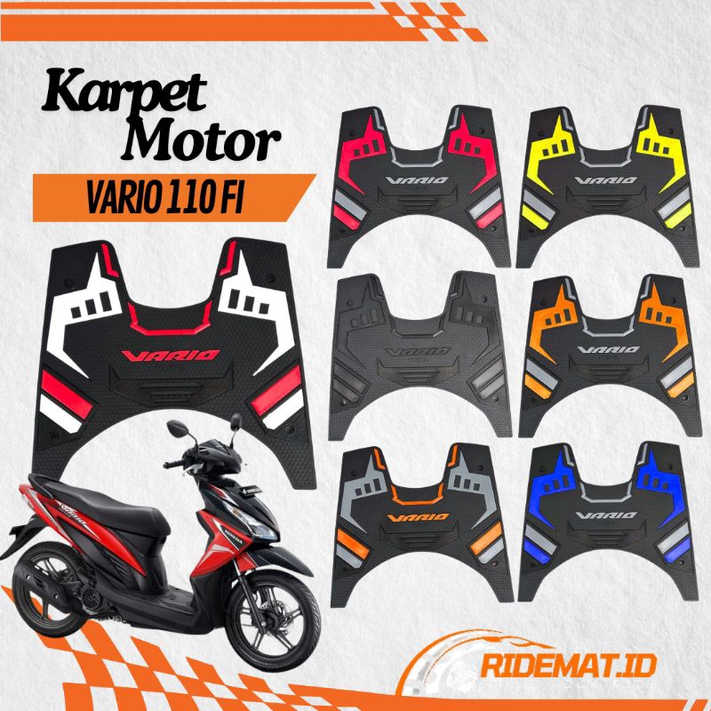 Karpet Vario 110 Fi / Karpet Motor Vario 110 Fi / Alas Kaki Pijakan Vario 110 Fi Full Karet