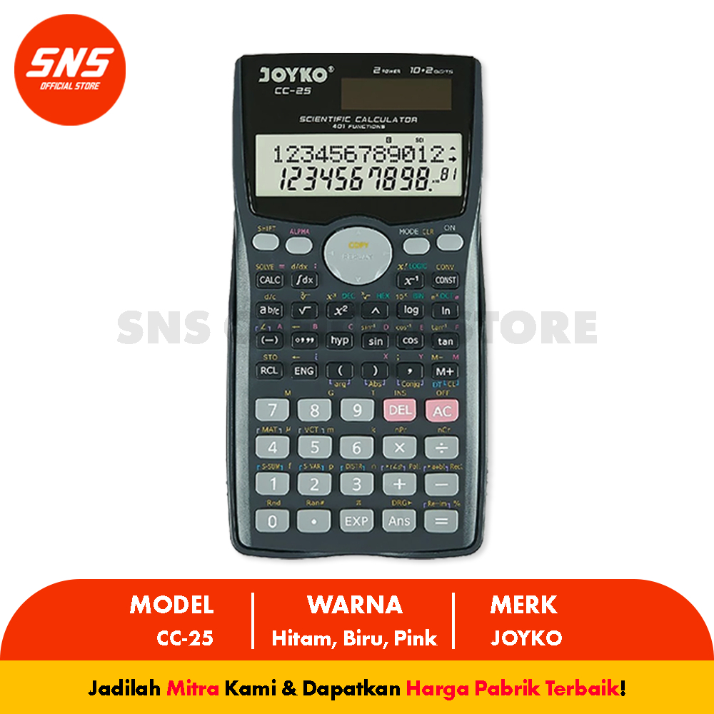 

Calculator Kalkulator Joyko CC-25 Scientific 401 Functions SNS OFFICIAL STORE