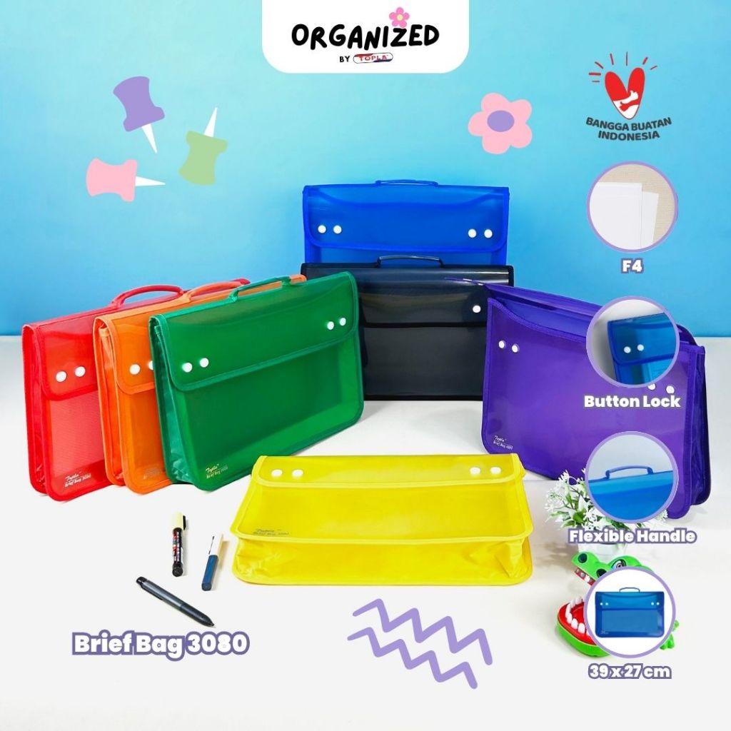 

Topla Briefbag 3080 with handle map tenteng tas map dokumen jinjing skripsi anti air ukuran folio