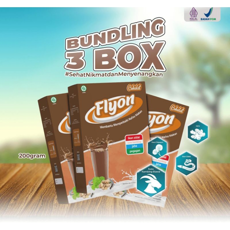 

Flyon Coklat (PAKET 3 BOX) - Susu Etawa Penambah Berat Badan dan Penggemuk