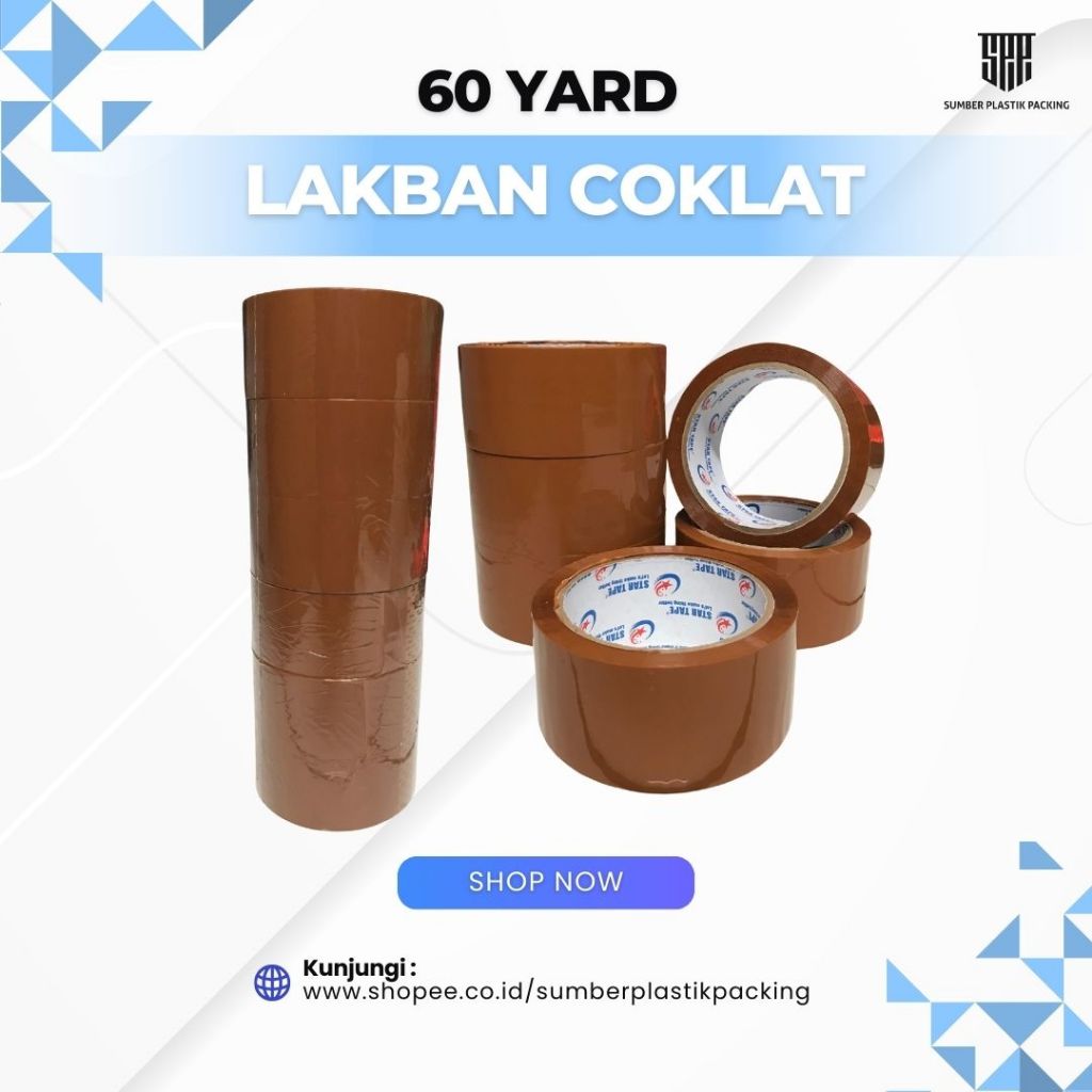 

Lakban Selotip Coklat Panjang Ukuran 60 yard Asli Tidak Tipu-Tipu