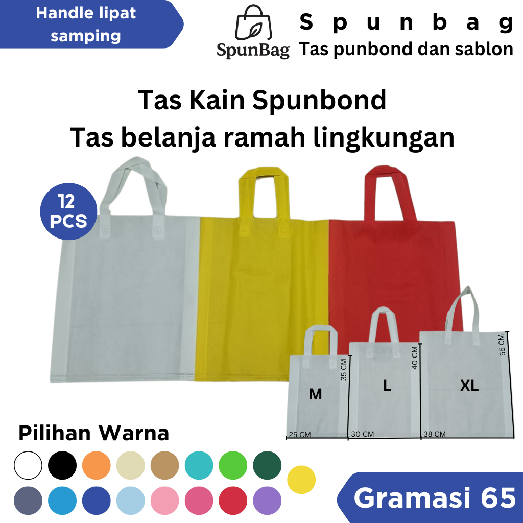 

SpunBag Tas Kain Spunbond 25x35, 30x40, 38x45 Goodiebag tas hajatan/Tas Kado dan Tas Bansos