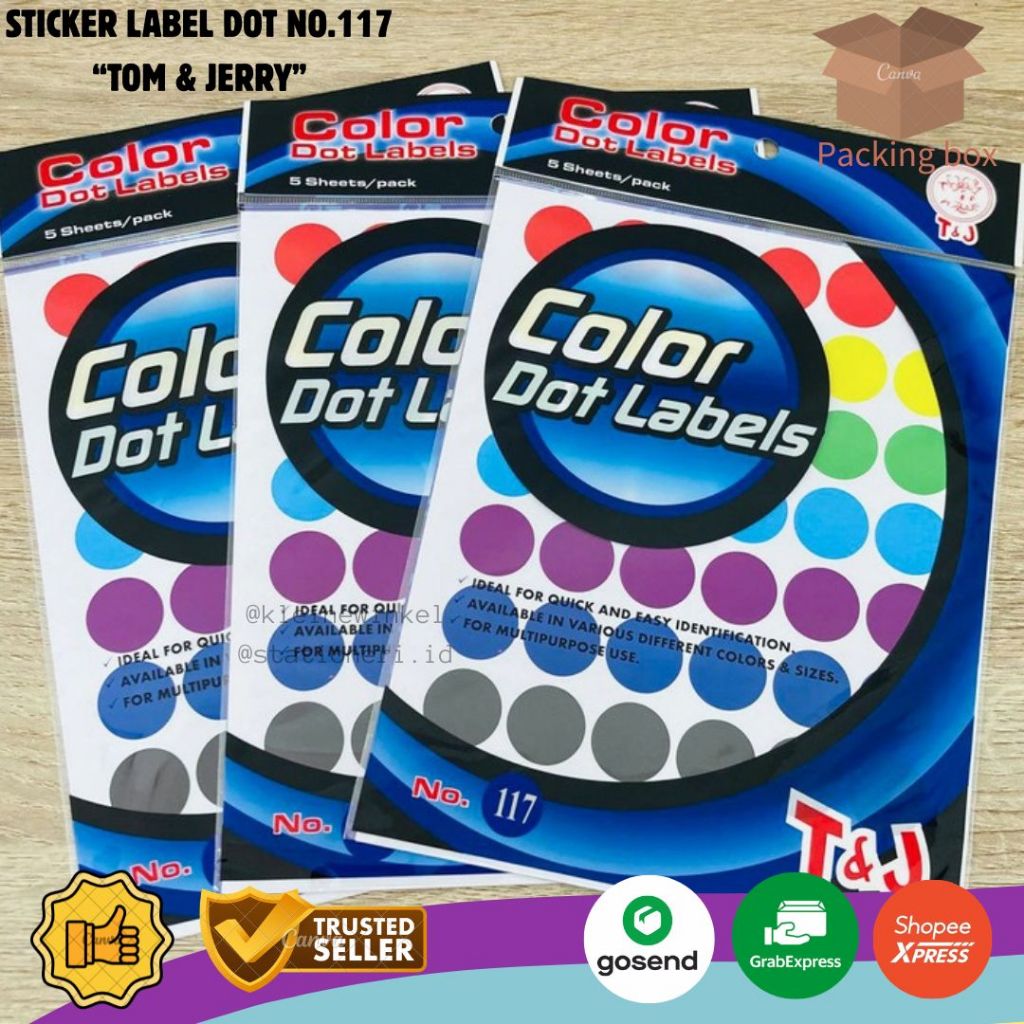 

Sticker Label Dot No.117 TOM & JERRY Warna-Warni isi 5 Lembar [ 1 PACK ]