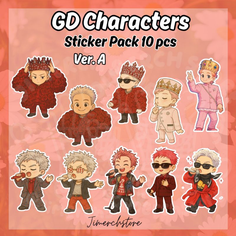 

STICKER GD GDRAGON BIGBANG Daisy Characters isi 10 pcs Stiker Pack set