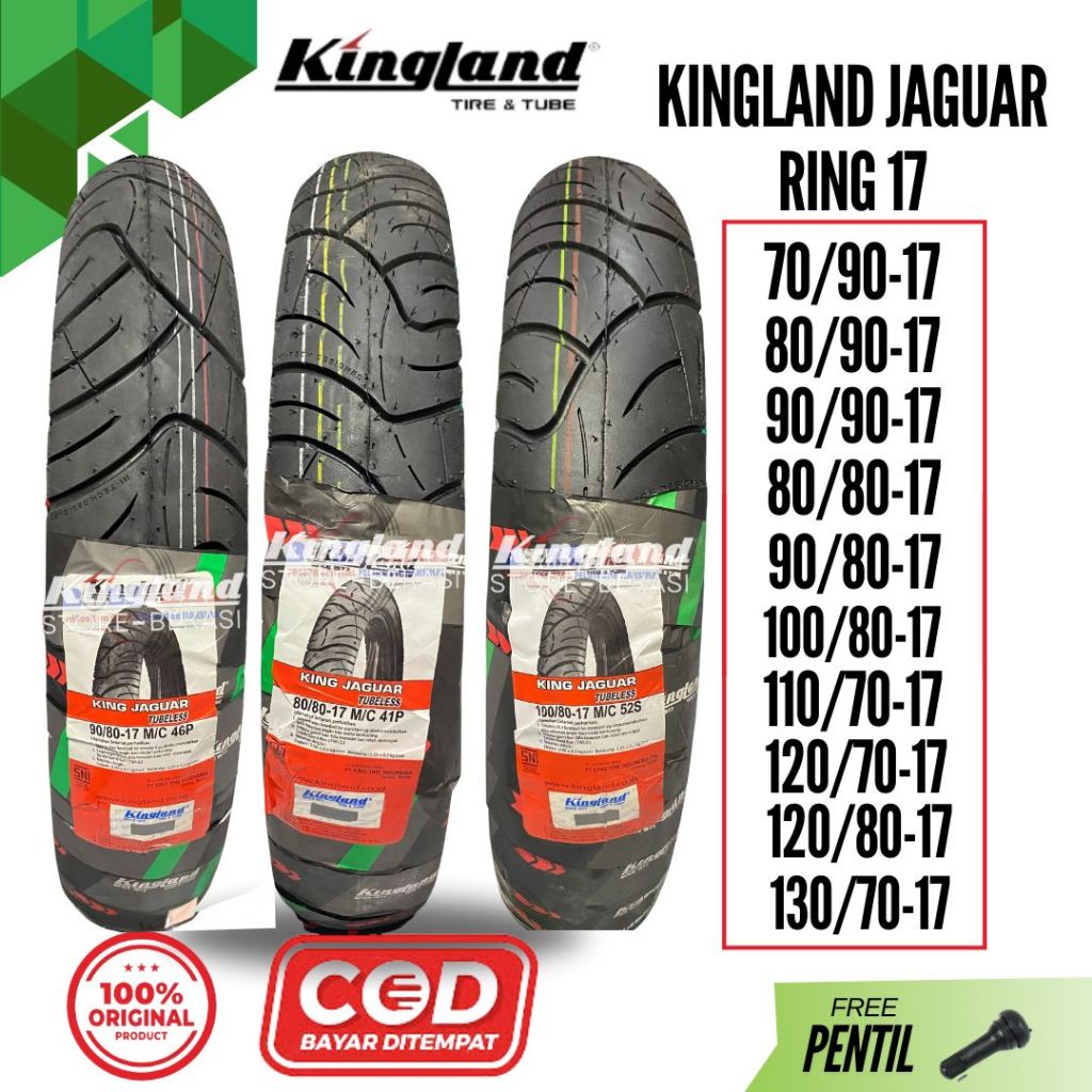 Ban Kingland Jaguar Ring 17 Tubeless Original Untuk Motor Bebek Sport