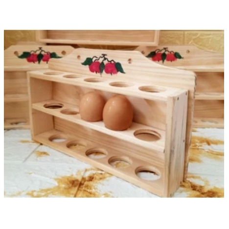 Rak Kayu Gantungan Tempat Simpan Telur Telor Gantung Cantol Dinding Tembok